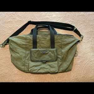 Fossil Green Canvas Duffle Bag/ Weekender